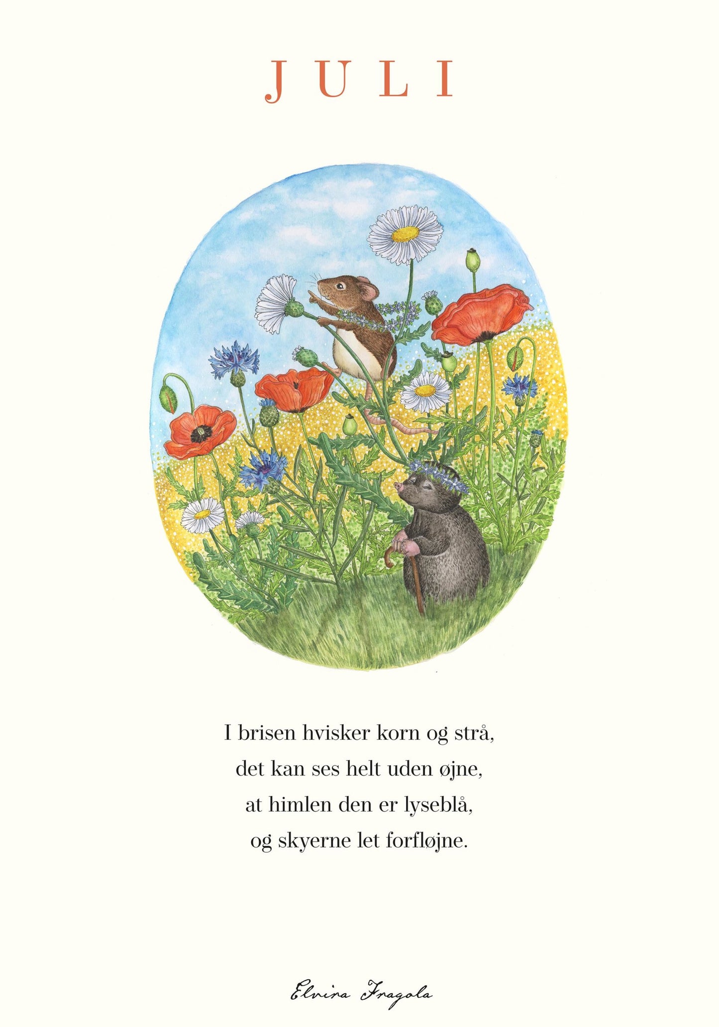 Juli – Året plakat – Elvira Fragola