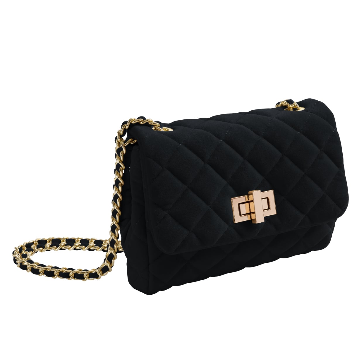 Medium velvet bag – Black