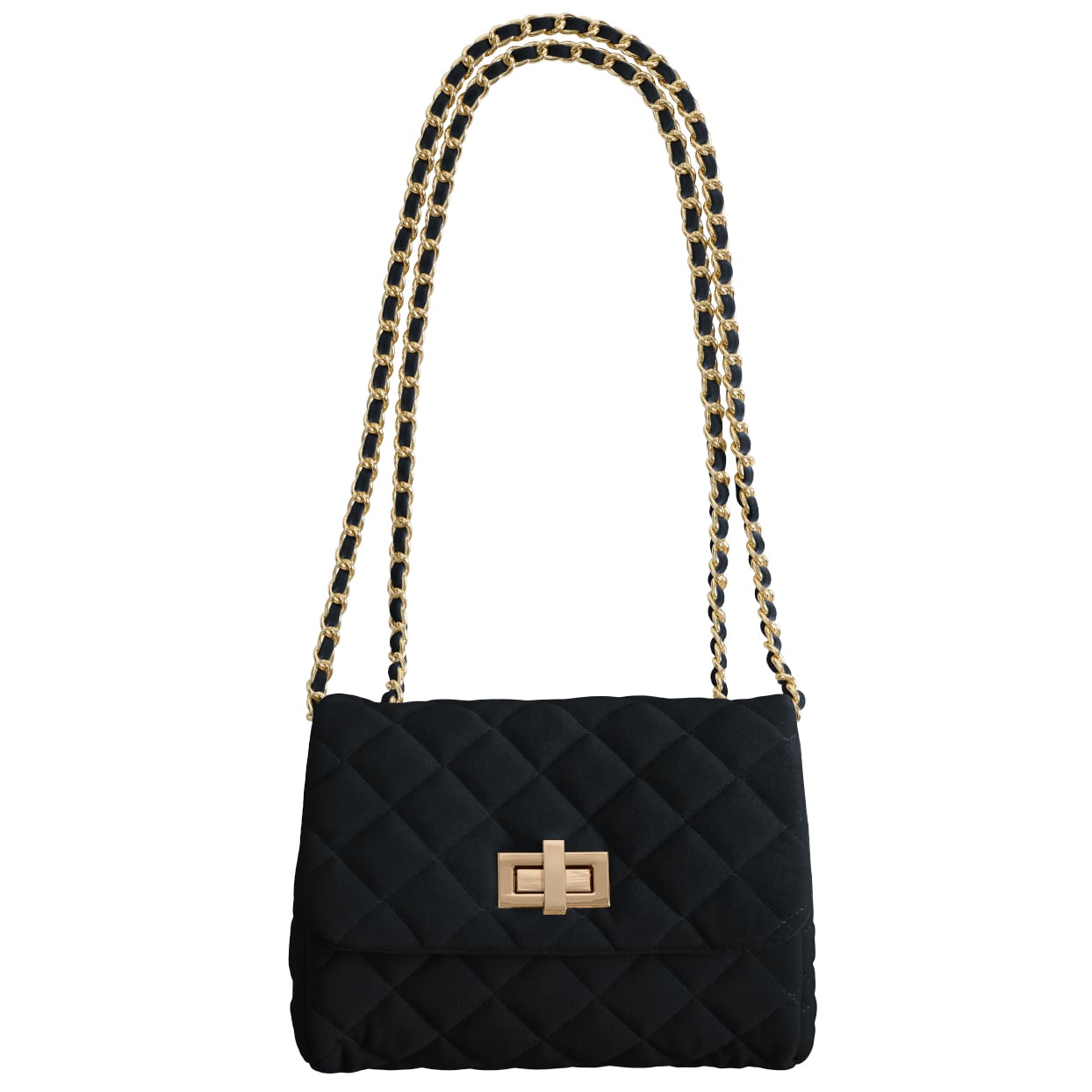 Medium velvet bag – Black