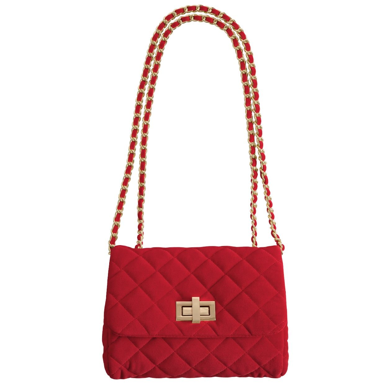 Medium velvet bag – Scarlet red